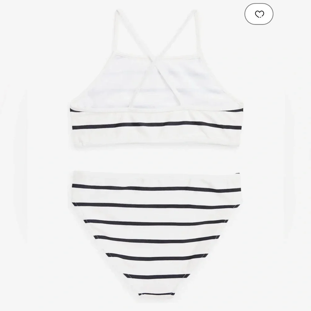 NWT Polo by Ralph Lauren White Black Striped Kids Bikini Size 5T - Picture 3 of 5